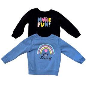 Garanimals Toddler Sweatshirt 2-Pack Verbiage Sweatshirt Rainbow – Size 18M
